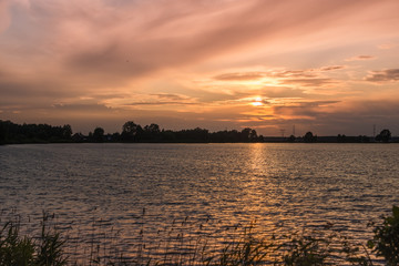 summer sunset at the lake
