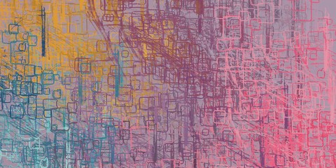 Fototapeta premium Crazy sketch random pattern. Creative chaos and variety structure. Modern art drawing painting. 2d illustration. Digital texture wallpaper. Artistic sketch draw backdrop material.