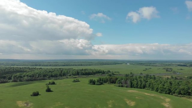 Summer landscape Aerial photography from quadrocopter