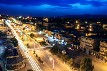 Fototapeta premium cool Long exposure for city at night in algeria 