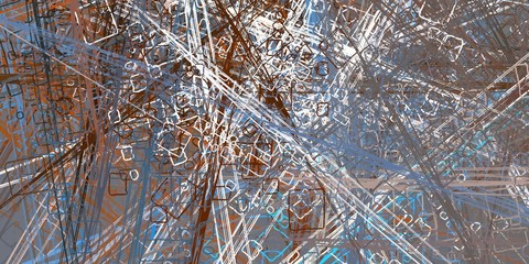 Digital sketch on colorful wall. 2d illustration. Texture backdrop painting. Creative chaos structure element.