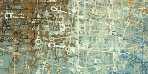 Digital sketch on colorful wall. 2d illustration. Texture backdrop painting. Creative chaos structure element.