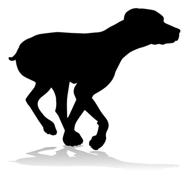 recommend clip art: A detailed animal silhouette of a pet dog