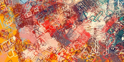 Handmade surreal abstract pattern. Modern artistic canvas. 2d illustration. Texture backdrop painting. Creative chaos structure element.