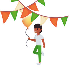 young man with party balloon decoration