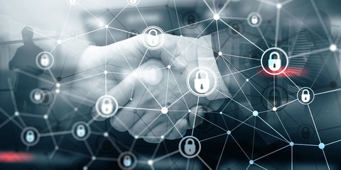 Corporate Data protection. Cyber Security Privacy Business Internet Technology Concept