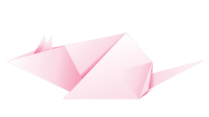 Pink origami mouse