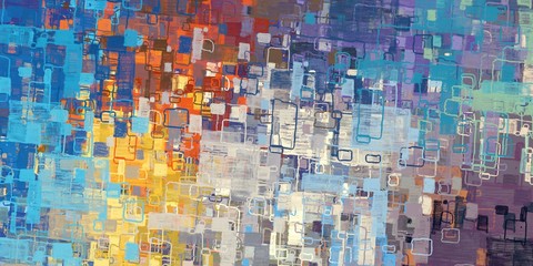 Canvas painting. Colorful background texture. 2d illustration. Texture backdrop. Creative chaos structure element.