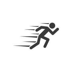 Run icon template color editable. Run symbol vector sign isolated on white background. Simple logo vector illustration for graphic and web design.