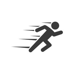 Run icon template color editable. Run symbol vector sign isolated on white background. Simple logo vector illustration for graphic and web design.
