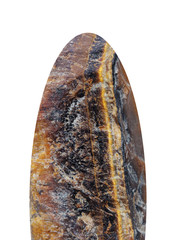 Raw mineral  called Tiger's Eye  on white background