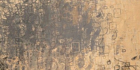 Modern art. Artistic brush. Oil painting. 2d illustration. Texture backdrop. Creative chaos structure element.