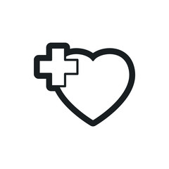 heart cross vector icon