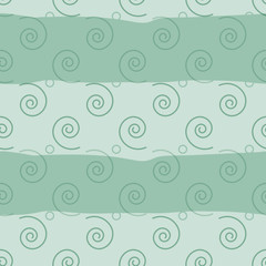 Fototapeta na wymiar Vector seamless pattern. Soft regular swirl elements on a wavy background