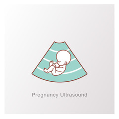 baby in womb. Ultrasound examination of fetus procedure.