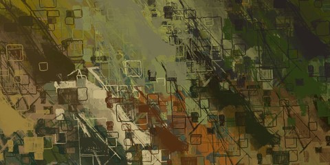 Brush painting. Artistic canvas. Oil art. 2d illustration. Texture backdrop. Creative chaos structure element.