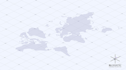 Abstract Geometric World Map.