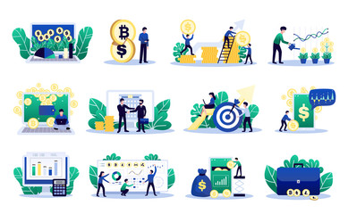 Digital Investment Icon Set