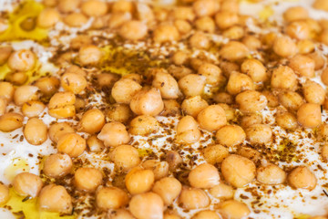 Chickpeas with oil and cumin ، oriental food