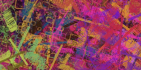 Modern art. Artistic brush. Oil painting. 2d illustration. Texture backdrop. Creative chaos structure element.