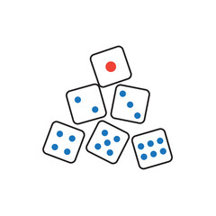 Dice icon graphic design template vector