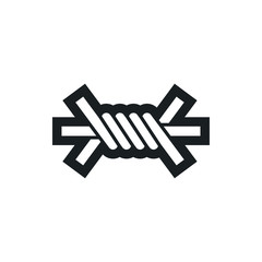 barbed wire vector icon