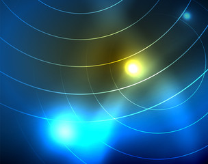 Shiny circles glowing abstract background