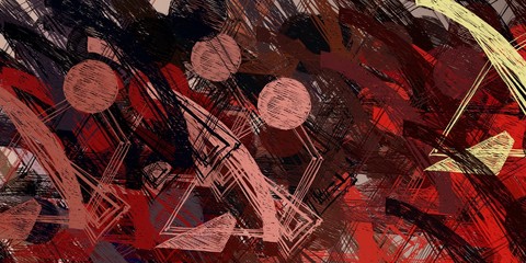 Decorative oil painting. Vibrant dynamic art. 2d illustration. Texture backdrop. Creative chaos structure element.