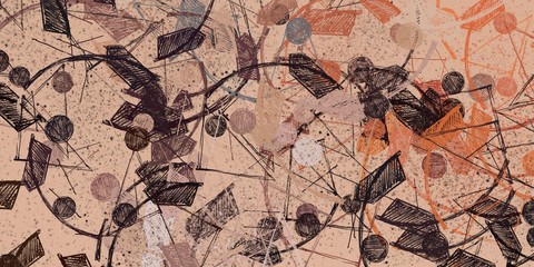 Decorative oil painting. Vibrant dynamic art. 2d illustration. Texture backdrop. Creative chaos structure element.