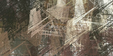 Decorative oil painting. Vibrant dynamic art. 2d illustration. Texture backdrop. Creative chaos structure element.