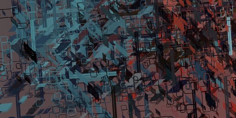 Fototapeta premium Crazy sketch random pattern. Creative chaos and variety structure. Modern art drawing painting. 2d illustration. Digital texture wallpaper. Artistic sketch draw backdrop material. 