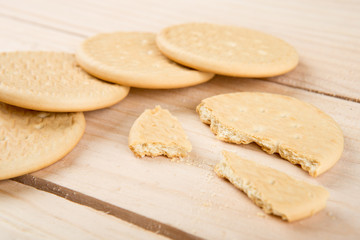Handmade Cookies on the wooden desk homemade bakery concept