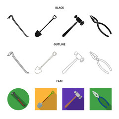 Isolated object of tool and construction logo. Set of tool and carpentry vector icon for stock.