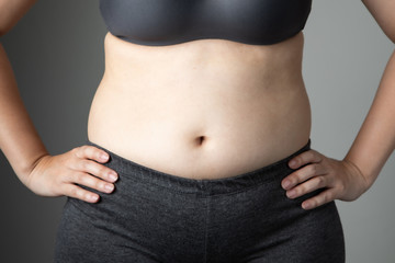 Naklejka premium fat woman cellulite belly unhealthy