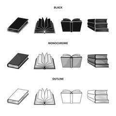 Isolated object of library and textbook logo. Collection of library and school stock symbol for web.