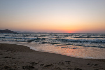 Fototapeta na wymiar Sonnenuntergang auf griechischer Insel