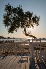 Fototapeta na wymiar Griechische Taverne auf Naxos Kykladen