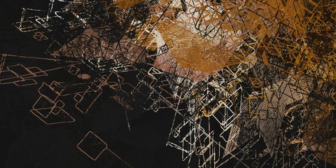 Brush painting. Artistic canvas. Oil art. 2d illustration. Texture backdrop. Creative chaos structure element.