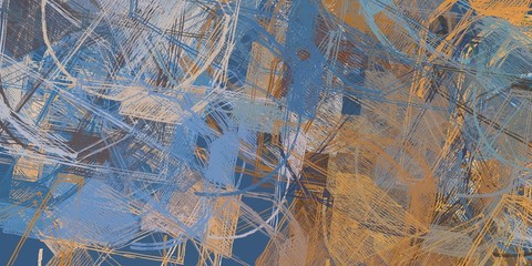 Brush painting. Artistic canvas. Oil art. 2d illustration. Texture backdrop. Creative chaos structure element.