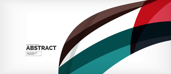 Fototapeta premium Colorful wave lines abstract background, color line for business or techno presentation