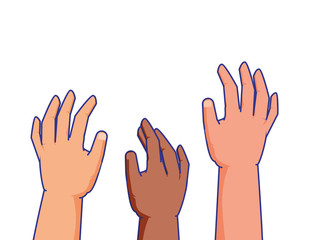 Fototapeta premium hands human up isolated icon