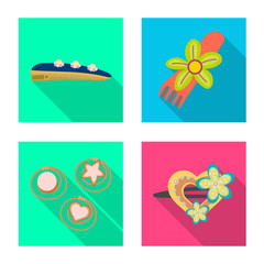 Isolated object of beauty and fashion symbol. Collection of beauty and female stock vector illustration.