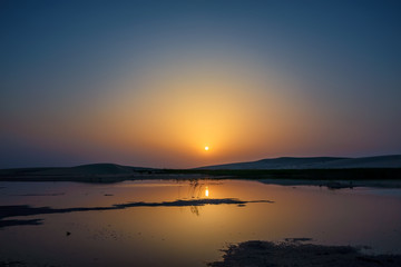 Fototapeta na wymiar Beautiful Sunrise in Dammam Saudi Arabia Desert