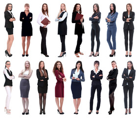 Obraz premium in full growth.collage of a group of successful young business women.