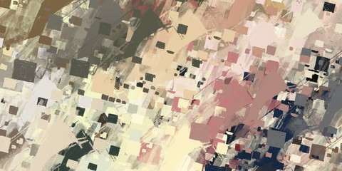 Fototapeta premium Vintage old fashion painting. 2d illustration. Texture backdrop. Creative chaos structure element.