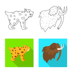 Vector illustration of evolution and neolithic sign. Set of evolution and primeval vector icon for stock.