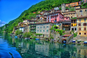 Obraz premium village on the river