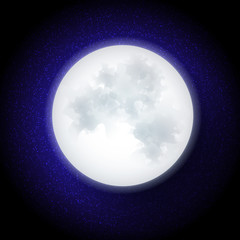 Moon in flat design style. Vector illustration