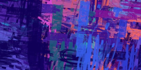 Modern art. Artistic brush. Oil painting. 2d illustration. Texture backdrop. Creative chaos structure element.