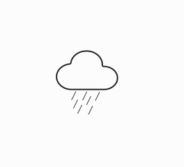 Vector weather forecast icon - cloud and rain. Rainy weather. Web icon for website